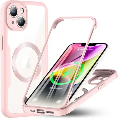 Produktbild von iPhone 14 Hülle mit MagSafe, 360° Schutz, integrierter Displayschutz, stoßfest, 6,1 Zoll, Rosa