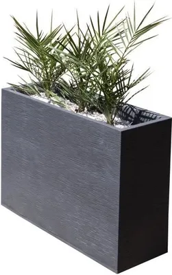 Image de Pot de fleurs Muret Loft GRAPHIT, 46 L, 78,5 x 29,5 x 60 cm, Gris anthracite, EDA