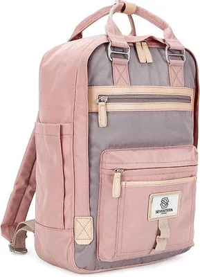 Image de Sac à dos unie simple, rose et gris, pour ordinateur portable 13 pouces
