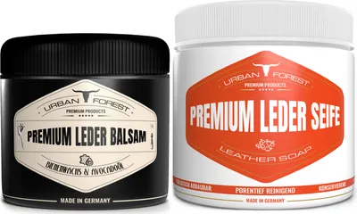 Produktbild von Lederseife Sattelseife 500ml + Lederbalsam 250ml mit natürlichem Bienenwachs als SPARSET für Lederpflege Leder-Imprägnierung & Leder Reinigung