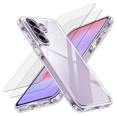 Produktbild von Stoßfeste Schutzhülle für das Galaxy A37, transparent + 2 Displayschutzfolien - EVETANE