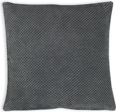 Produktbild von Kissenbezug 60x60 cm anthrazit Kissenhülle 3D Waben Kissen Chenille Webstruktur