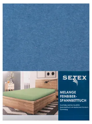 Produktbild von Setex Feinbiber Spannbettlaken 180-200 x 200 cm dunkelblau Feinbiber-Ausführung für extra Wärme an kalten Tagen