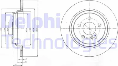 Produktbild von 2x DELPHI Bremsscheibe BG4298C passend für MERCEDES-BENZ SL (R230) 58 4mm 300mm
