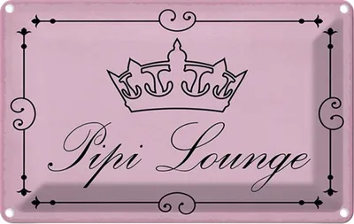 Produktbild von vianmo Blechschild 20x30 cm Pipi Lounge Toilette Krone rosa Warnschild Hinweisschild Sicherheit Vorsicht