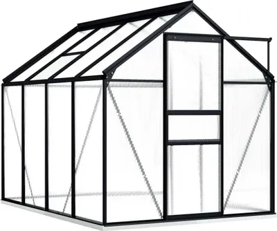 Produktbild von Gewächshaus mit Fundament Anthrazit Aluminium 4,75 m²
