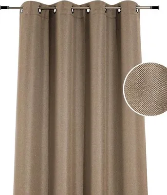 Image de Home Style Rideau - Occultation - Avec anneaux - 135x260 cm - Taupe
