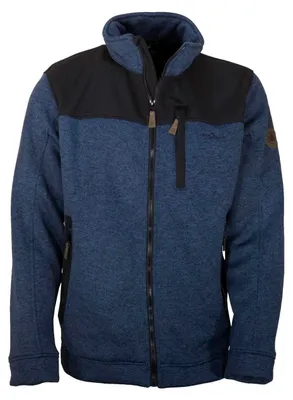 Produktbild von Blue Wave Herren Fleecejacke Fabrizio - Strickjacke Fleece Jacke mit Softshell-Besatz in Marine Größe M