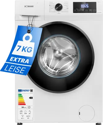 Produktbild von Bomann® Waschmaschine 7kg mit max. 1400 U/min und Endzweitvorwahl - effizienter, leiser und langlebiger Invertermotor, 15 Waschprogrammen, Washing Machine mit Dampffunktion - WA 7174