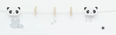 Produktbild von Deknudt Weiße Holzwand mit Pandamuster 15x48 cm