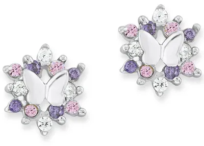 Produktbild von Schmetterlings-Ohrstecker Prinzessin Lillifee, 925er Silber, Zirkonia