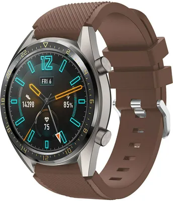 Produktbild von Strap-it Huawei Watch GT 2 Silikonarmband (KaffeeBraun)