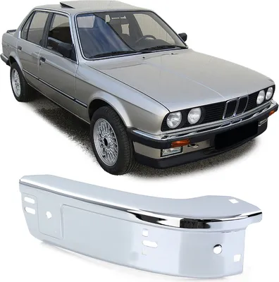 Zdjęcie produktu dla Chromowany prawy narożnik przedniego zderzaka 51111888392 do BMW serii 3 E30 z lat 1982-1987