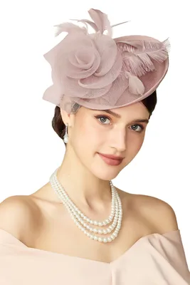 Productafbeelding van Elegante Fascinator Hoed met Veren en Net
