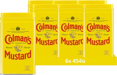 Produktbild von Colman's Original Senfpulver, English Mustard veganes Senfmehl ohne künstliche Zusätze  (6 Stück (6 x 454g))"