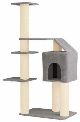 Immagine prodotto di vidaXL Tiragraffi per gatti con colonne in sisal, grigio chiaro, 183 cm