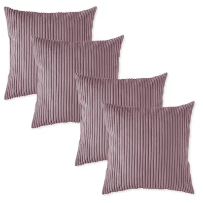 Produktbild von sleepling - 4er Set Kord Sofakissen, 40 x 40 cm, Dekokissen, Kopfkissen, rosa