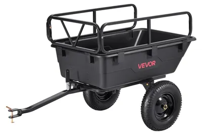 Obrázek produktu pro VEVOR sklápěcí přívěs, 226,8 kg, přívěs pro přepravu čtyřkolek a terénních vozidel, sklápěcí přívěs pro tažení za sebou s pneumatikami 40,64 cm, ruční tah nebo nožní pedál, těžký přívěs pro sekačky na trávu, traktory, zahradní odpad