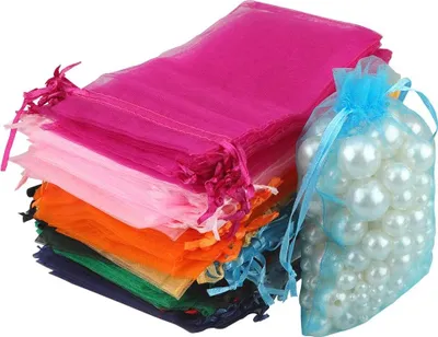 Produktbild von Organza Geschenkbeutel 100Stk Organzabeutel Schöne Säckchen Organzasäckchen für Gastgeschenke 7CM x9CM