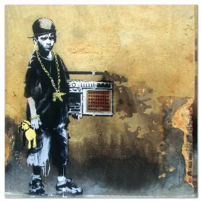 Produktbild von Giallobus - Gangsterjunge - Banksy - 100L x 100B cm - Bild - Acrylglas