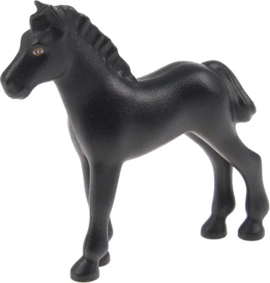Produktbild von 1x Lego Belville Tier Pferd Fohlen schwarz Augen weiß braun umrandet 6193pb03