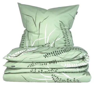 Produktbild von SCHIESSER Bettwäscheset Annic | Renforcé | 2-teilig | Wiesenpflanzen-Print | 100% Baumwolle | Weich und glatt | YKK-Reißverschluss | 135x200 cm + 80x80 cm | Grün