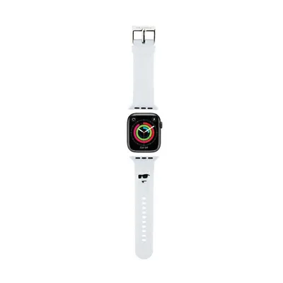 Zdjęcie produktu dla Karl Lagerfeld Pasek KLAWMSLCNH Apple Watch 38/40/41mm biały/white strap 3D Rubber Choupette Heads