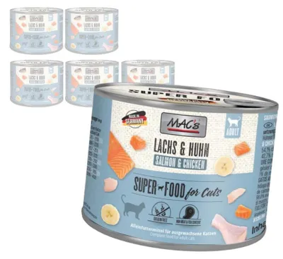 Produktbild von MAC's Katzen-Nassfutter Lachs-Huhn 6x200g