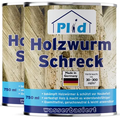 Produktbild von Plid Holzwurm-Schreck farblos 1,5l / Effektiver Holzschutz Innen & Außen / Holzpflege
