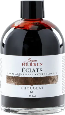 Produktbild von Jacques Herbin 2x Aquarelltine Éclats, Flasche 250ml - Schokoladenbraun 18205T