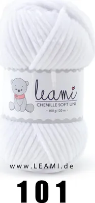 Produktbild von LEAMI Chenille Soft UNI 101 weiß