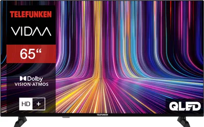 Produktbild von Telefunken Fernseher 65 Zoll QLED Smart TV VIDAA 4K UHD HDR Dolby Vision, HD+ 6 Monate, Triple-Tuner