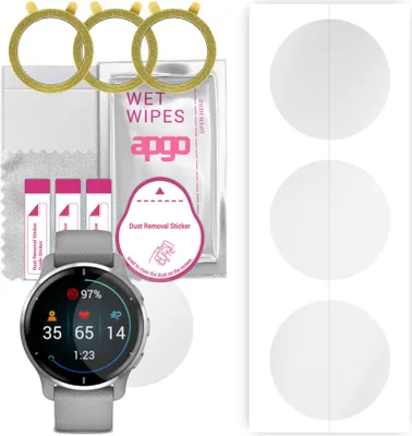 Produktbild von apgo 3 Stück Schutzfolie, klar, kompatibel mit Garmin Venu 2 Plus Smartwatch, Hydrogel Displayschutzfolie mit Positionierhilfe, Displayfolie, robust und kratzfest