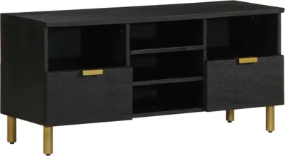 Image de Meuble TV noir 100x33x46 cm bois d'ingénierie