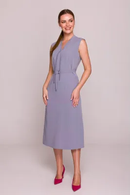 Zdjęcie produktu dla Stylove Sukienka damska midi Lilliane S410 jasnoszary XXL
