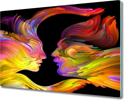 Produktbild von Coloray Kochplattenabdeckung Herdabdeckplatte 80x52 cm Hackbrett Schneidebrett Küchenbrett - Ein Paar von Abstraktion