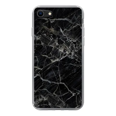 Produktbild von MuchoWow® Handyhülle Schutzhülle Hülle für iPhone 7 Marmor - Schwarz - Weiß Silikon Softcase Handy Hülle - Kartenhalter