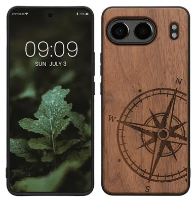 Produktbild von kwmobile Handyhülle für OnePlus Nord 4 5G Hülle Holz - Case mit TPU Bumper - Stoßfestes Hardcase - Schutzhülle Cover in Dunkelbraun