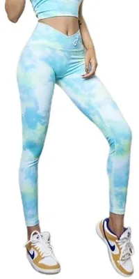 Produktbild von Damen-Yogahose mit hoher Taille und Tie-Dye-Design