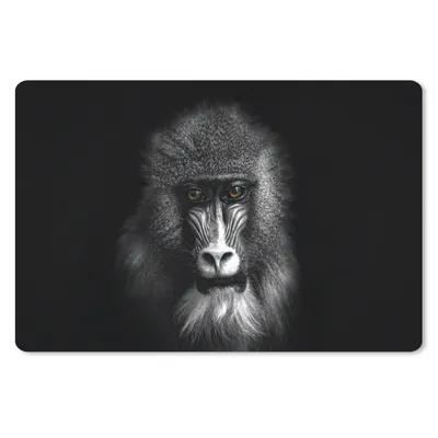 Produktbild von MuchoWow® Mauspad Mousepad Affe - Tiere - Augen - Braun - Schwarz und weiß 27x18 cm - Mousepads - Maus Mat - Pad - Mausunterlage - Büroartikel - Desk Matten