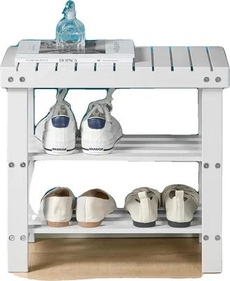 Produktbild von Schuhbank, Bambus-Konstruktion, multifunktionales Design, WEISS