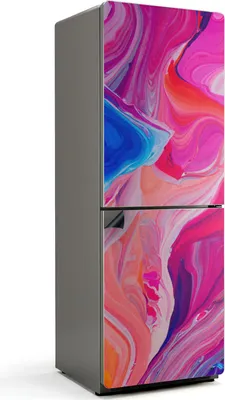 Zdjęcie produktu dla Dynamiczne fale kolorów - Magnetyczna osłona lodówki - Folia dekoracyjna magnetyczna do kuchni - Magnes na lodówkę deco - Samoprzylepna tablica magnetyczna - Folia magnetyczna na drzwi lodówki - 70x190 cm