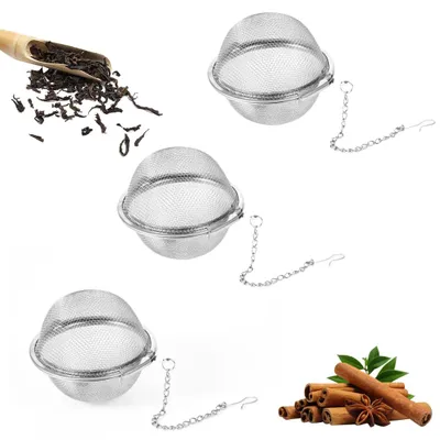3er-Set Teesieb Kugelfilter, 4,5 cm Ø, Edelstahl, feinmaschig