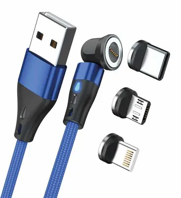 Zdjęcie produktu dla RealPower MagneticCharge3, 1 m, USB A, Czarny, Niebieski, Czerwony