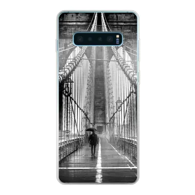 Produktbild von MuchoWow® Handyhülle Schutzhülle Hülle für Samsung Galaxy S10 Lite Brooklyn Bridge während des Regens in Schwarz und Weiß Silikon Softcase Handy Hülle - Schutz