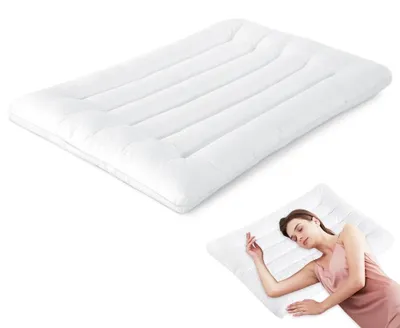 Immagine prodotto di Omgoods - Cuscino ultra sottile per chi dorme sulla schiena, cuscino ortopedico per la testa, colore grigio