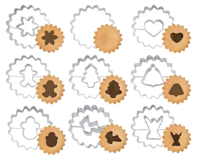 Produktbild von Weihnachtsplätzchenausstecher-Set, 9-teiliges Weihnachtsplätzchenausstecher-Set, Mini-Ausstecher aus Edelstahl, kleine Ausstecher zum Backen von Fondanttorten
