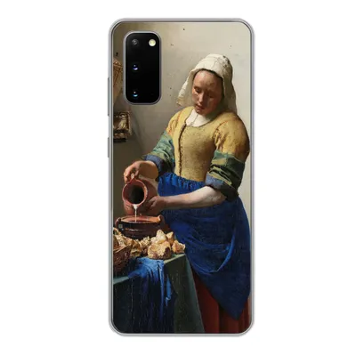 Produktbild von MuchoWow® Handyhülle Schutzhülle Hülle für Samsung Galaxy S20 Das Milchmädchen - Gemälde von Johannes Vermeer Silikon Softcase Handy Hülle - Bild