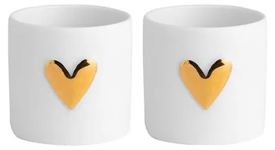Produktbild von Räder Design Teelichthalter Wolke Sieben Herz Gold (2-teilig)