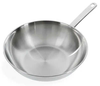 Produktbild von BK CC005747-001, Rund, Wok-/Bratpfanne, Silber, Edelstahl, 3,7 l, Keramik, Elektro, Gas, Induktion, Halogen